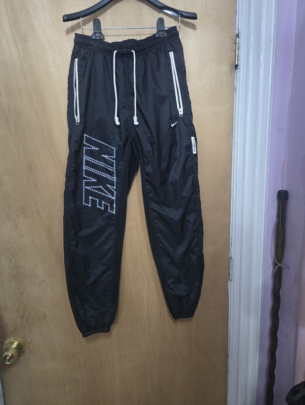 Nike Black Women Track Joggers with White Accents